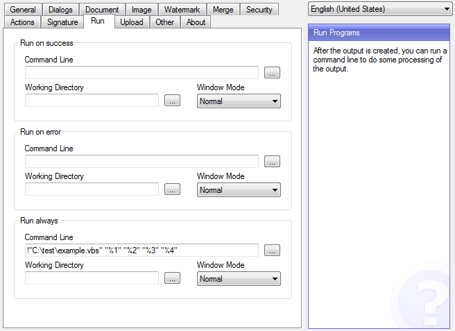 Setting AfterPrintProgram