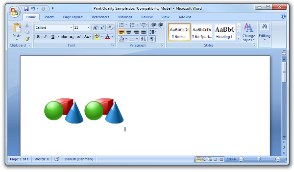 Print Quality - Microsoft Word