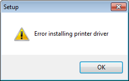 Error installing printer driver